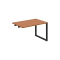 Pracovný stôl UNI O, k pozdĺ. reťazeniu, 140x75,5x80 cm, čerešňa/čierna