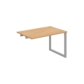 Pracovný stôl UNI O, k pozdĺ. reťazeniu, 120x75,5x80 cm, dub/sivá