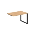 Pracovný stôl UNI O, k pozdĺ. reťazeniu, 120x75,5x80 cm, dub/čierna