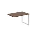 Pracovný stôl UNI O, k pozdĺ. reťazeniu, 120x75,5x80 cm, orech/biela
