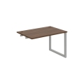 Pracovný stôl UNI O, k pozdĺ. reťazeniu, 120x75,5x80 cm, orech/sivá