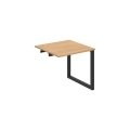 Pracovný stôl UNI O, k pozdĺ. reťazeniu, 80x75,5x80 cm, dub/čierna