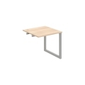 Pracovný stôl UNI O, k pozdĺ. reťazeniu, 80x75,5x80 cm, agát/sivá