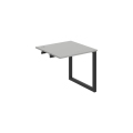 Pracovný stôl UNI O, k pozdĺ. reťazeniu, 80x75,5x80 cm, sivá/čierna