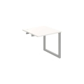 Pracovný stôl UNI O, k pozdĺ. reťazeniu, 80x75,5x80 cm, biela/sivá