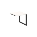 Pracovný stôl UNI O, k pozdĺ. reťazeniu, 80x75,5x80 cm, biela/čierna
