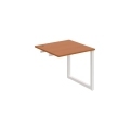 Pracovný stôl UNI O, k pozdĺ. reťazeniu, 80x75,5x80 cm, čerešňa/biela