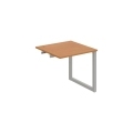 Pracovný stôl UNI O, k pozdĺ. reťazeniu, 80x75,5x80 cm, jelša/sivá