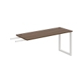 Pracovný stôl UNI O, kolmo reťaziaci, 160x75,5x60 cm, orech/biela