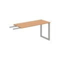 Pracovný stôl UNI O, kolmo reťaziaci, 140x75,5x60 cm, buk/sivá