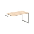 Pracovný stôl UNI O, kolmo reťaziaci, 140x75,5x80 cm, agát/sivá