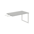 Pracovný stôl UNI O, kolmo reťaziaci, 140x75,5x80 cm, sivá/biela