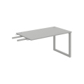 Pracovný stôl UNI O, kolmo reťaziaci, 140x75,5x80 cm, sivá/sivá