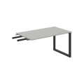 Pracovný stôl UNI O, kolmo reťaziaci, 140x75,5x80 cm, sivá/čierna