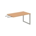 Pracovný stôl UNI O, kolmo reťaziaci, 140x75,5x80 cm, buk/sivá