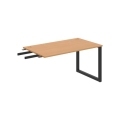 Pracovný stôl UNI O, kolmo reťaziaci, 140x75,5x80 cm, buk/čierna