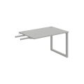 Pracovný stôl UNI O, kolmo reťaziaci, 120x75,5x80 cm, sivá/sivá