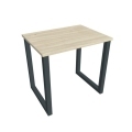 Pracovný stôl UNI O, 80x75,5x60 cm, agát/čierna