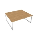 Pracovný stôl UNI O, 180x75,5x160 cm, dub/biela