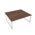Pracovný stôl UNI O, 180x75,5x160 cm, orech/biela