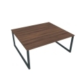 Pracovný stôl UNI O, 180x75,5x160 cm, orech/čierna
