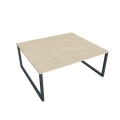 Pracovný stôl UNI O, 180x75,5x160 cm, agát/čierna
