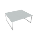 Pracovný stôl UNI O, 180x75,5x160 cm, sivá/biela