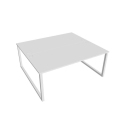 Pracovný stôl UNI O, 180x75,5x160 cm, biela/biela