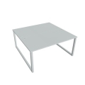 Pracovný stôl UNI O, 160x75,5x160 cm, sivá/sivá