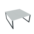 Pracovný stôl UNI O, 160x75,5x160 cm, sivá/čierna