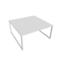 Pracovný stôl UNI O, 160x75,5x160 cm, biela/biela