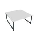 Pracovný stôl UNI O, 160x75,5x160 cm, biela/čierna