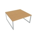 Pracovný stôl UNI O, 160x75,5x160 cm, buk/sivá