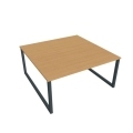 Pracovný stôl UNI O, 160x75,5x160 cm, buk/čierna