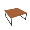 Pracovný stôl UNI O, 160x75,5x160 cm, čerešňa/čierna
