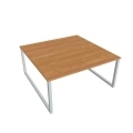 Pracovný stôl UNI O, 160x75,5x160 cm, jelša/sivá