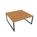 Pracovný stôl UNI O, 160x75,5x160 cm, jelša/čierna