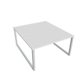 Pracovný stôl UNI O, 140x75,5x160 cm, biela/sivá