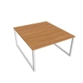 Pracovný stôl UNI O, 140x75,5x160 cm, jelša/biela