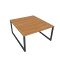 Pracovný stôl UNI O, 140x75,5x160 cm, jelša/čierna