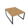 Pracovný stôl UNI O, 120x75,5x160 cm, dub/čierna