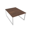 Pracovný stôl UNI O, 120x75,5x160 cm, orech/biela