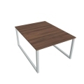Pracovný stôl UNI O, 120x75,5x160 cm, orech/sivá