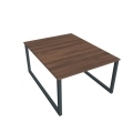 Pracovný stôl UNI O, 120x75,5x160 cm, orech/čierna