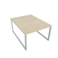 Pracovný stôl UNI O, 120x75,5x160 cm, agát/sivá
