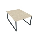 Pracovný stôl UNI O, 120x75,5x160 cm, agát/čierna