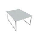Pracovný stôl UNI O, 120x75,5x160 cm, sivá/biela