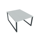 Pracovný stôl UNI O, 120x75,5x160 cm, sivá/čierna