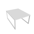 Pracovný stôl UNI O, 120x75,5x160 cm, biela/biela
