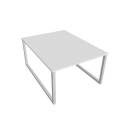 Pracovný stôl UNI O, 120x75,5x160 cm, biela/sivá